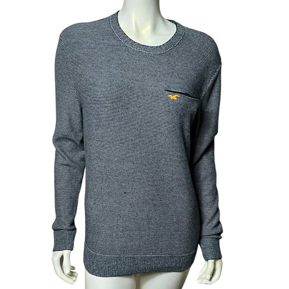 Hollister Other - Hollister Striped Crew Neck Sweater Navy White Chest Pocket Medium Men's Casual
